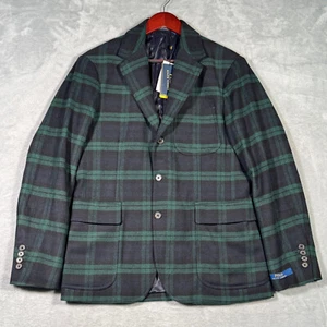 Ralph Lauren Blazer 38R Green Blackwatch Plaid Jacket Wool Blend Modern Twill - Picture 1 of 15