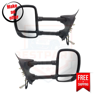 Комплект из 2 зеркал Kool Vue FO1320196 FO1321196 для Ford F-250 Super Duty 1999-2003 годов выпуска - Изображение 1 из 4