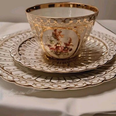 Württemberger Porzellan Vintage 70er Handgemalt 1 Kaffeegedeck Bauer&Pfeiffer - Bild 1 von 4