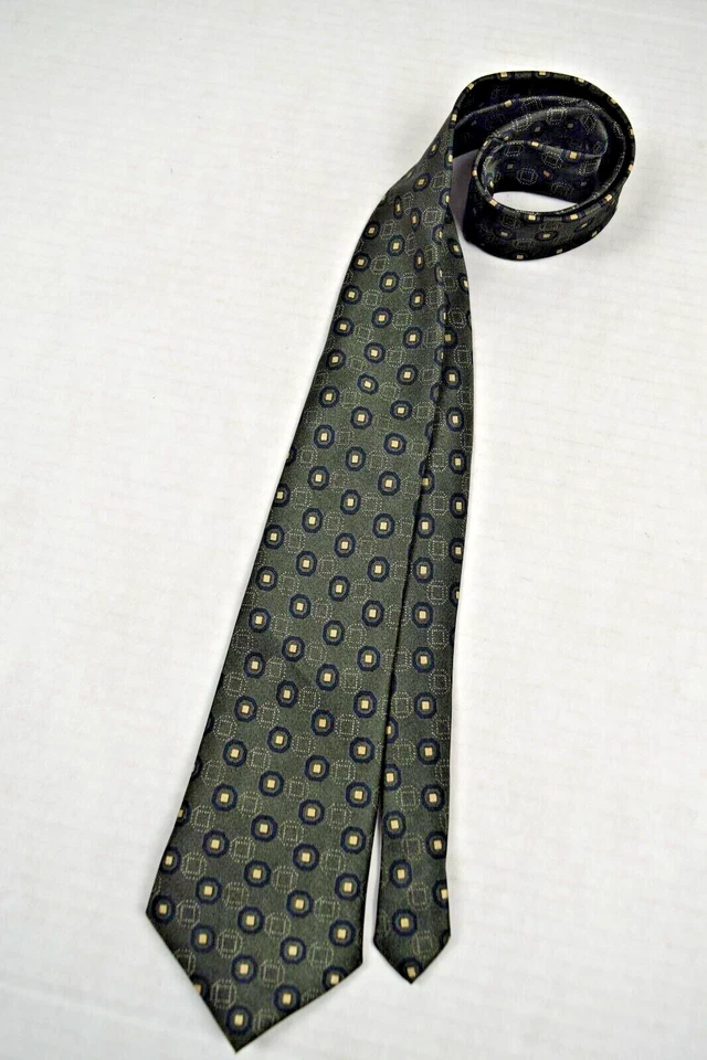 Corbata de Colección Años 40 50 Verde Satinado Bronceado Ovalos Foulard 48" x 2.5" Foto 1 de 4
