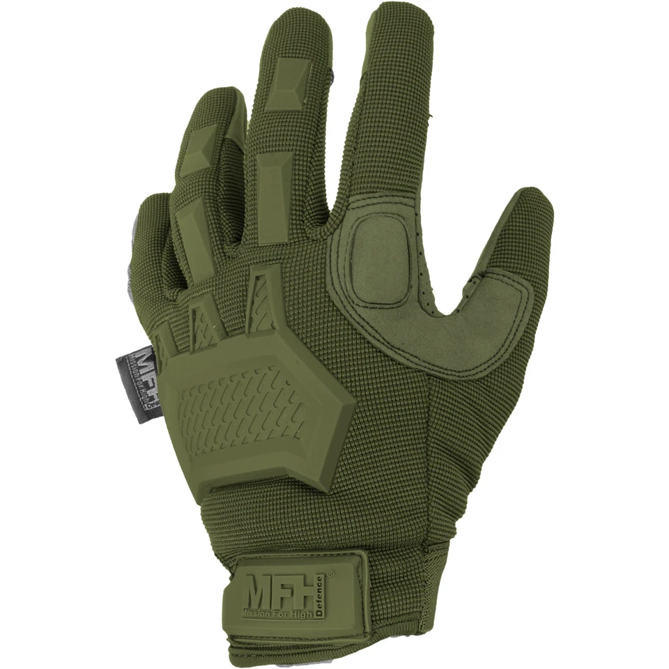 MFH Action Tactical Gloves Mens Knuckle Grip Paintball Airsoft Mittens OD Green - image 1 of 1
