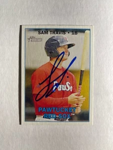 Boston Red Sox SAM TRAVIS Signed Card - Picture 1 of 1