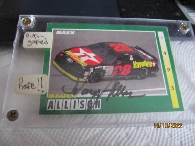 Nascar Davey Allision 1993 raro autografiado cartelera 28 Foto 1 de 4