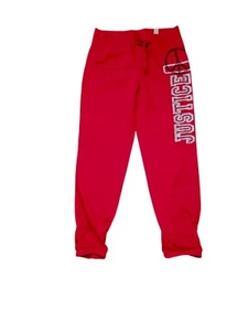 Girl's JUSTICE Red Cotton Sweatpants~Drawst.Waist~Elastic Cuff~SZ 18~New/Tags - Picture 1 of 2