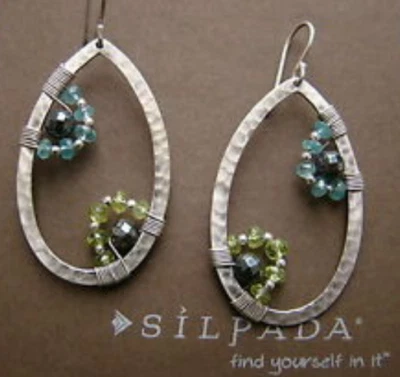 Silpada Sterling Silver Hematite Peridot Apatite Earrings W2216 Retired - Image 1 of 4