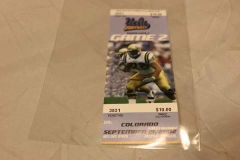 UCLA Bruins Football Ticket vs. Colorado Game 2 2002 Bryce Bohlander Cover