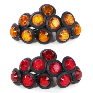 20Pack Marker Lights 3/4" LED Truck Trailer Round Clearance Side Light Amber Red - Picture 1 of 12
