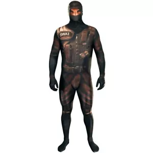 Costume Morph Nero Swat Team Member XL Uomo Adulto Poliziotto - Foto 1 di 3