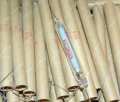 5 (FIVE) NOS NIB VINTAGE USA GLASS RESISTORS VICTOREEN RX-3 7.5M OHM 1% 7.5 MEG - Image 1 of 4