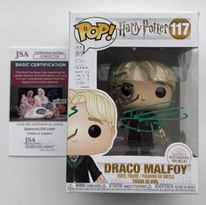 Draco Malfoy Funko Pop # 117 signiert von Tom Felton mit Harry Potter Narbe, JSA - Bild 1 von 7