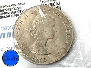 Moneta corona commemorativa Winston Churchill 1965 - 25p - non circolata - E31425d - Foto 1 di 8