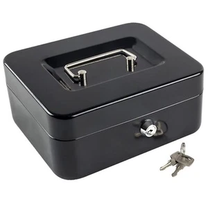 Cash Box with Money Tray,Storage Safe Lock Box with Key,Cash Drawer,7.87" - Picture 1 of 9