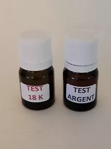 2er Set Test Reagenz 18K Gold Silber Säure Flasche Codigouttes ohne Prüfstein - Bild 1 von 2