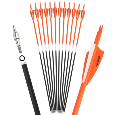 30" Carbon Arrows SP500 3" Shield Rubber Vanes Archery Shooting Hunting Target - Image 1 of 4