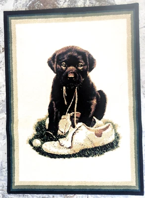 Alfombra de zapatos Puppy And An Old 1996 colección Phillip Crowe de Shaw Rugs 3,3 x 4,8 pies Foto 1 de 4
