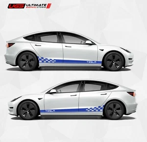 TESLA MODEL Y Side Racing Stripes Car Sticker Side Door Vinyl Decals - Picture 1 of 4