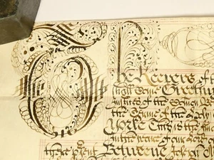 1659 Keepers of the Liberty England Vellum Document Elaborate Header #T186C - Picture 1 of 11