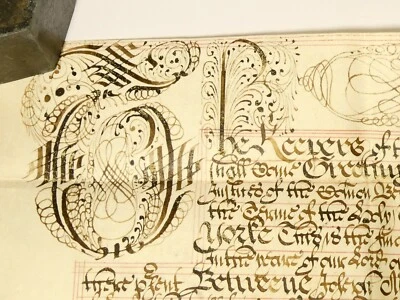 1659 Keepers of the Liberty England Vellum Document Elaborate Header #T186C - Image 1 of 4