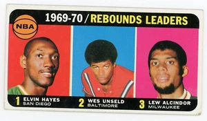 1970-71 Topps Rebound Leaders Hayes Unseld Alcindor #5 en muy buen estado - Imagen 1 de 1