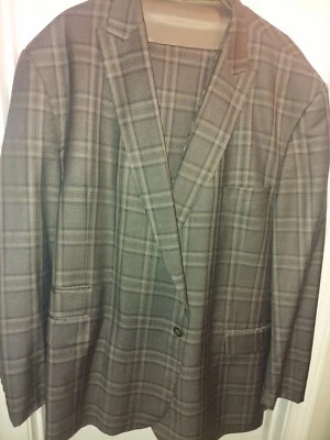 Traje Steve Harvey Celebrity Edition 3 piezas marrón a cuadros 58R 53W Foto 1 de 4