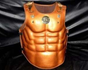Greek Leather Muscle Cuirass Medieval Muscle Breastplate Roman Leather Armor - Picture 1 of 6