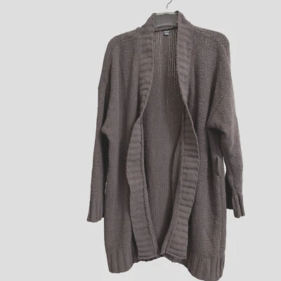 Cárdigan Suéter Para Mujer Aerie Talla M Marrón Manga Larga Frente Abierto Tejido -Sin Cinturón Foto 1 de 4