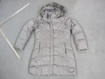 Eddie Bauer Jacket Womens Large Beige Puffer Down Parka Coat Faux Fur Hooded * - Изображение 1 из 4