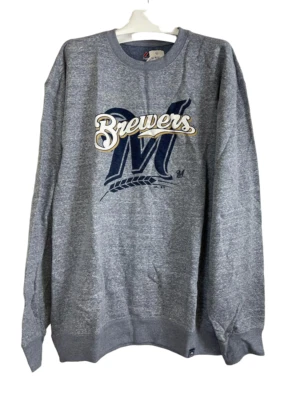 Majestic Men's Milwaukee Brewers Pullover Sweater, Heather Gray, 2XL - Image 1 of 4