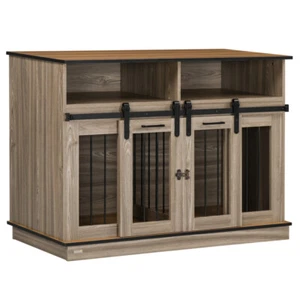 Dog Crate for Large Dogs or Double Dog Kennel w Shelves Sliding Doors - Picture 1 of 7