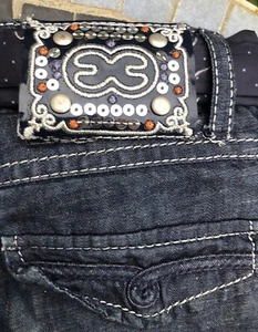Escada fab little girls chambray trousers with zip hem and sash indigo denim 3-4 - Picture 1 of 8