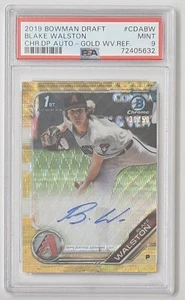 2019 Bowman Draft Chrome .. BLAKE WALSTON .. Gold Wave AUTO .. #31/50 .. PSA 9 - Picture 1 of 3
