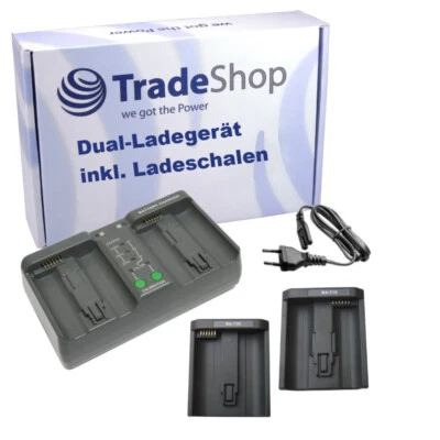 TRADE-SHOP MH-26 Dual Ladegerät / BA-T10 BA-T20 Adapter für Nikon Canon Camcorder Kamera