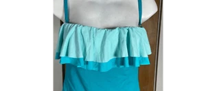 Bleu Rod Beattie Women Summer Teal Tankini Top Ruffle, Size 6 - Picture 1 of 1