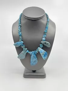 Jay King Faceted Blue Apatite Statement Necklace Mine Finds 18" - Picture 1 of 14