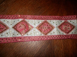 Vintage Elephant/Bird Sequin Ribbon, 14 ft. Long, 4 in. Wide - Picture 1 of 5