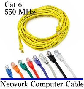 30 Fuß Cat6 Ethernet Netzwerk Patchkabel für Computer Breitband Internet Router - Bild 1 von 10