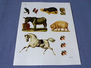 Miniature Dollhouse Craft Art Print Sheet Farm Animals Birds Horse DIY 8.5x11 - Picture 1 of 1