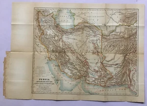 1902 Map PERSIA AFGHANISTAN BALUCHISTAN Journey's Major Sykes 20in x 17.5 - Picture 1 of 10