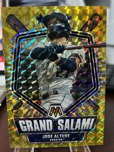 2022 Panini Mosaic Jose Altuve Grand Slam Gold Fluorescent /99 - Picture 1 of 2