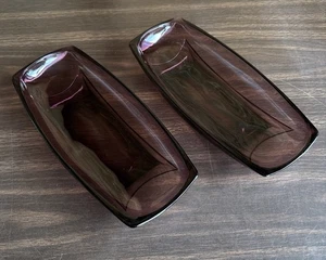 2 Hazel Atlas Ware Colony Moroccan Amethyst Oval Relish Bonboniere Vintage 60er - Bild 1 von 7