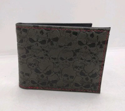 Cartera Calavera Motociclista Hip Hop Gótico Plegable  Foto 1 de 4
