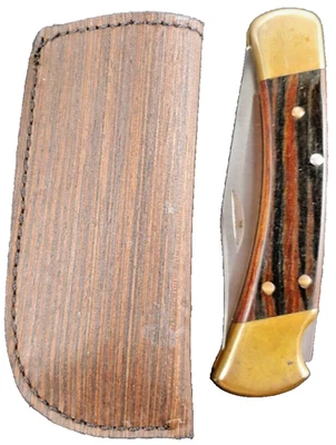Funda para cuchillo Buck 110 hecha a mano cuchillo de bolsillo bolsa Ergo Wenge estuche de madera 6265 Foto 1 de 4
