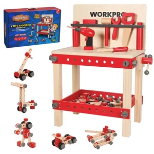 WORKPRO 70PC Kids Wooden Workbench Kit Building Toy Educational Construction Toy - Picture 1 of 7