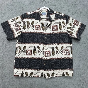 Camisa Hawaiana RJC Ltd Outrigger Canoa XL Tela de Corteza Aloha Paletas Botón De Colección - Imagen 1 de 11