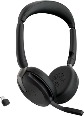 Jabra Evolve2 65 Flex Wireless On-Ear Headset Bluetooth USB-C Noise Cancelling - Image 1 of 4