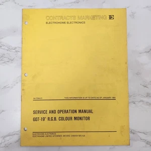 Manual de operación de servicio electrónico Electrohome para monitor a color G07 19" R G B - Imagen 1 de 6