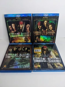 Pirates Of The Caribbean 1-4 Blu-ray Lot 1 2 3 4 Disney Johnny Depp - Foto 1 di 4