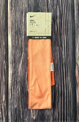 NIKE Mujer Dri-FIT Corbata Bandana Naranja Sólido Logo Reversible Foto 1 de 4