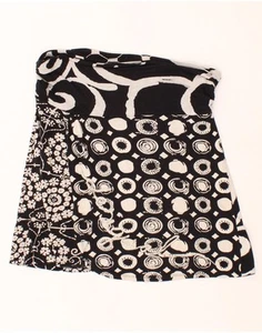 DESIGUAL Womens Abstract Pattern A-Line Skirt Medium W34 Black Floral VY08 - Picture 1 of 3