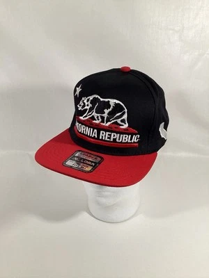 California Republic 帽子平沿帽可调节 100% 棉 OSFM 全新无标签 — 第 1/4 张图片